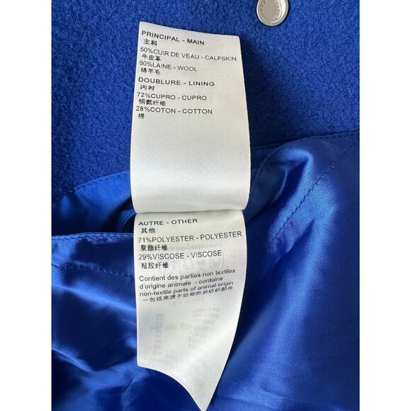 Louis Vuitton Blue & Grey Leather Varsity Jacket - Picture 5 of 8